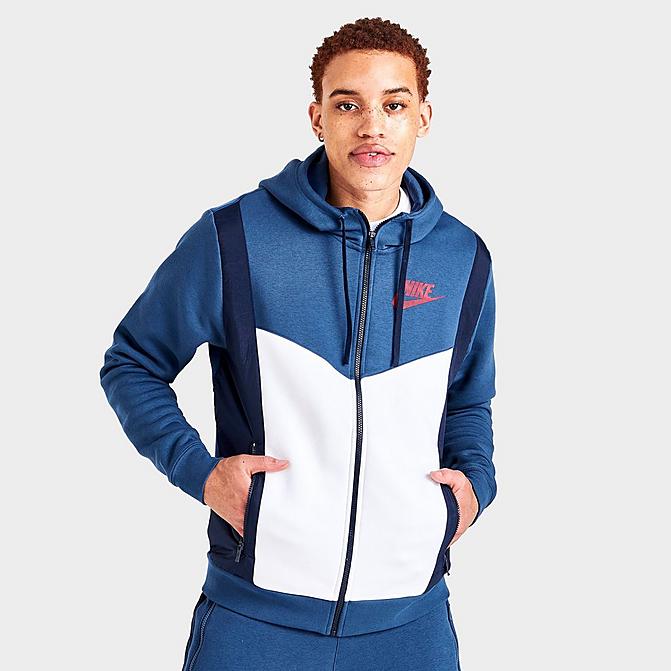 Men's Nike Sportswear Hybrid Full-Zip Fleece Hoodie| Finish Line