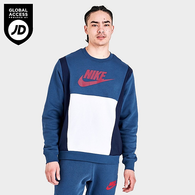 Men's Nike Sportswear Hybrid Crewneck Sweatshirt| Finish Line
