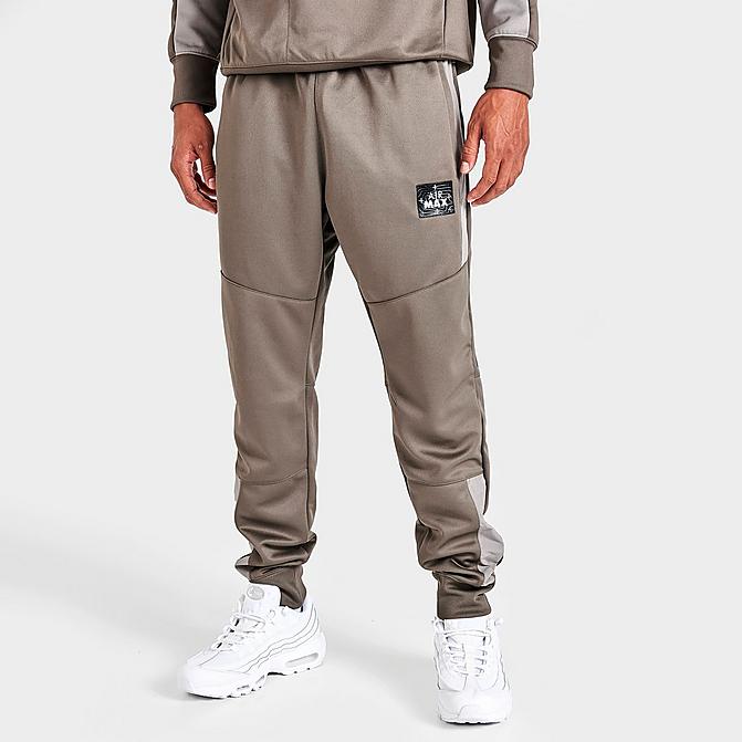 Front view of Men's Nike Sportswear Air Max Jogger Pants in Olive Grey/Enigma Stone/Black Click to zoom