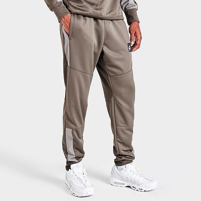 Back Left view of Men's Nike Sportswear Air Max Jogger Pants in Olive Grey/Enigma Stone/Black Click to zoom