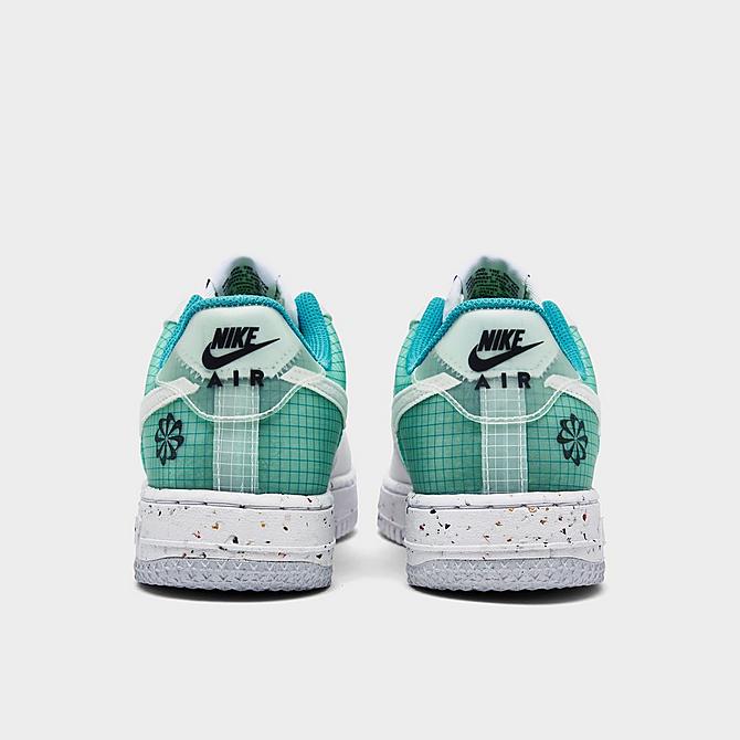Left view of Women's Nike Air Force 1 Crater Casual Shoes in White/White/Dynamic Turquoise/Armory Navy Click to zoom