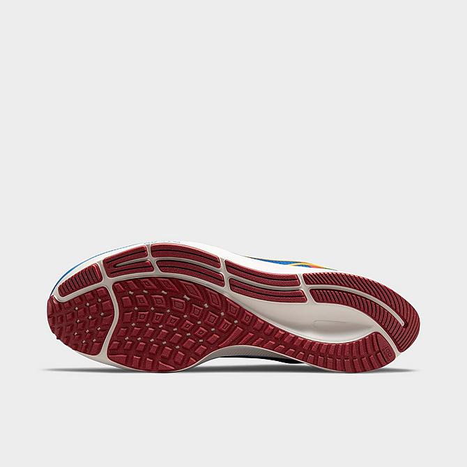 Bottom view of Men's Nike Air Zoom Pegasus 38 Running Shoes in Hyper Royal/University Gold/Malachite/Phantom/Siren Red/Black Click to zoom