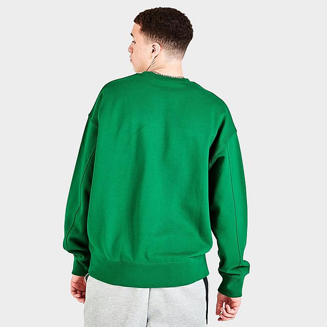 Back Right view of Men's Nike Sportswear Trend French Terry Crewneck Sweatshirt in Malachite Click to zoom