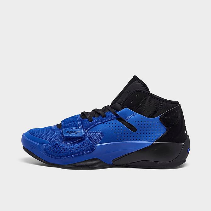 Right view of Jordan Zion 2 Basketball Shoes in Hyper Royal/White/Black Click to zoom
