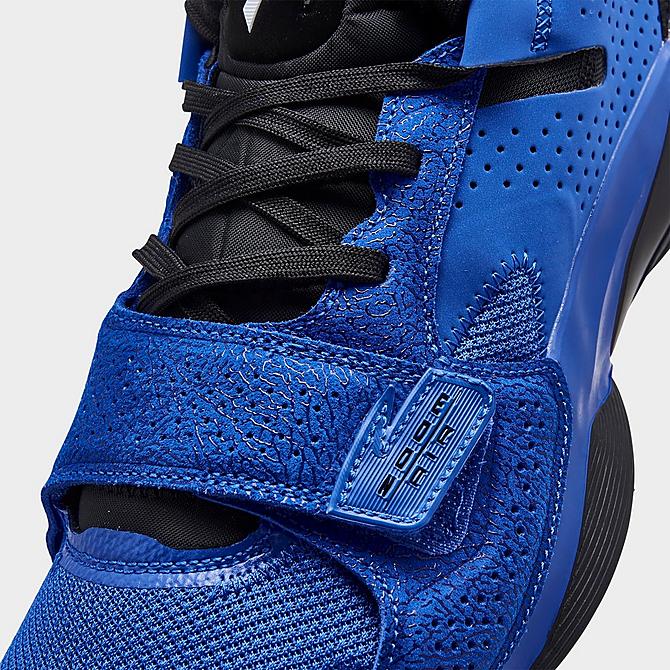 Front view of Jordan Zion 2 Basketball Shoes in Hyper Royal/White/Black Click to zoom