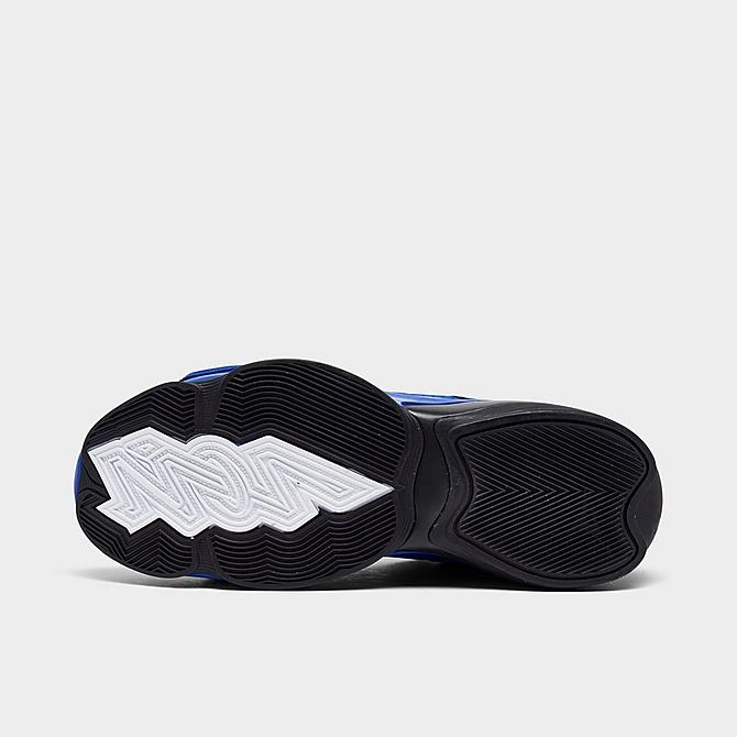 Bottom view of Jordan Zion 2 Basketball Shoes in Hyper Royal/White/Black Click to zoom