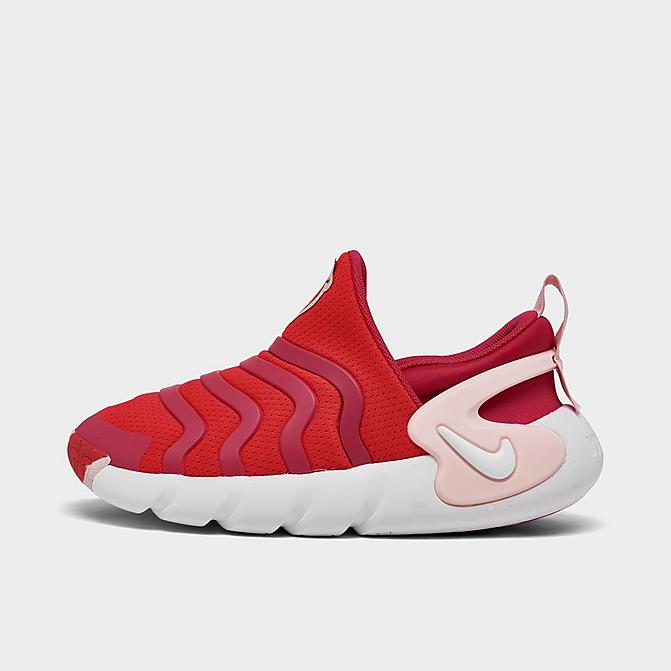 Right view of Girls' Little Kids' Nike Dynamo Go Lil Fruits Casual Shoes in Siren Red/Rush Pink/Atmosphere/White Click to zoom