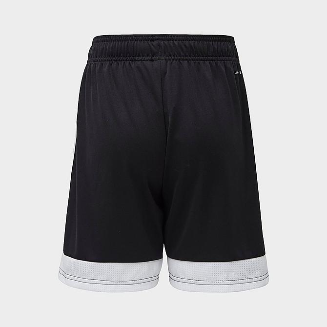 Front Three Quarter view of Kids' adidas Tastigo 19 Soccer Shorts in Black/White Click to zoom