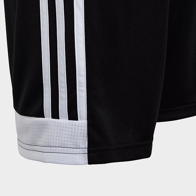 Back Left view of Kids' adidas Tastigo 19 Soccer Shorts in Black/White Click to zoom