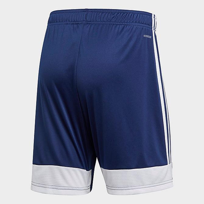 Front Three Quarter view of Men's adidas Tastigo 19 Training Shorts in Dark Blue/White Click to zoom