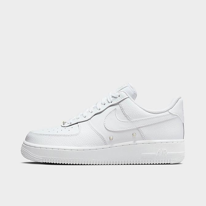 Right view of Women's Nike Air Force 1 Low '07 SE Pearl Casual Shoes in White/Metallic Silver/Black/White Click to zoom