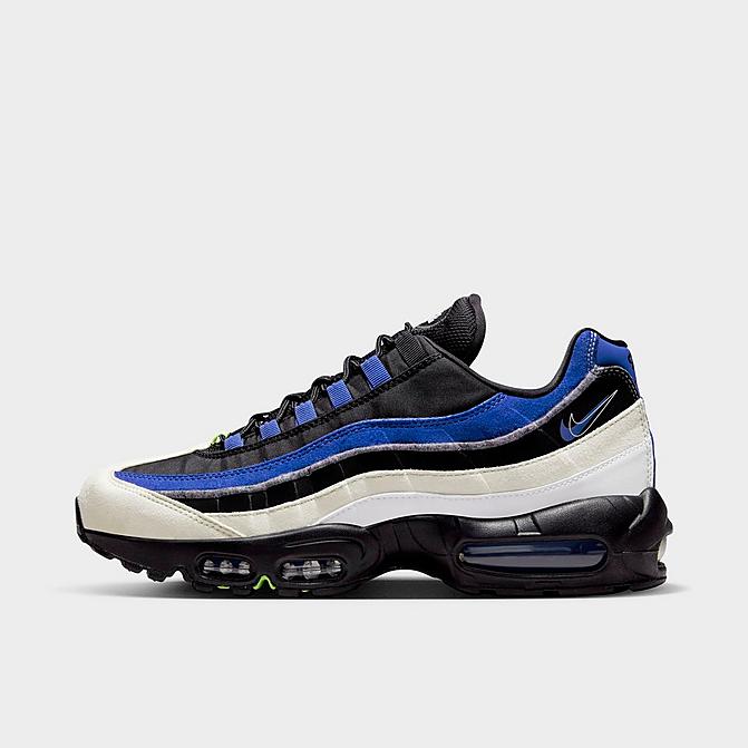 Right view of Men's Nike Air Max 95 SE Casual Shoes in Black/White/Game Royal/Sail Click to zoom