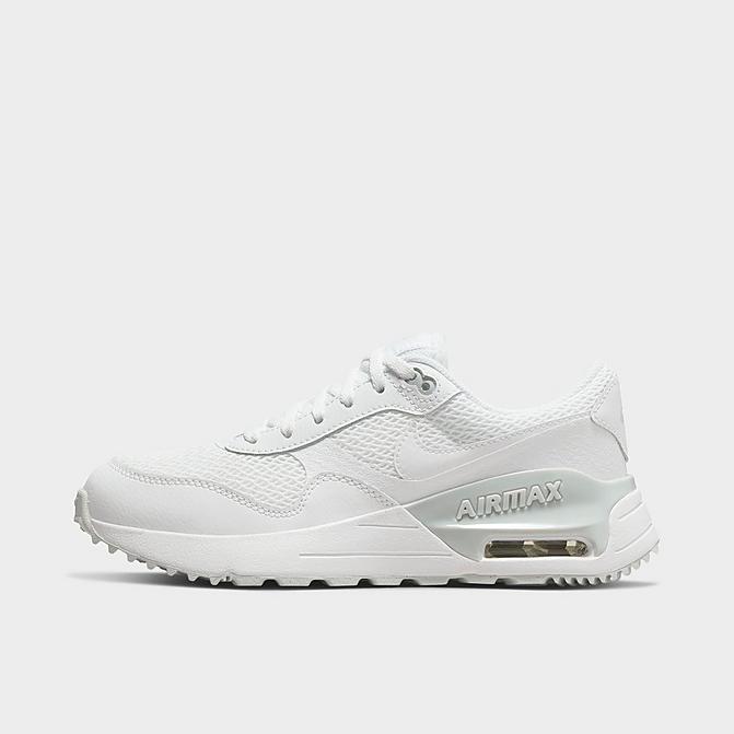 Right view of Big Kids' Nike Air Max SYSTM Casual Shoes in White/White/Pure Platinum Click to zoom