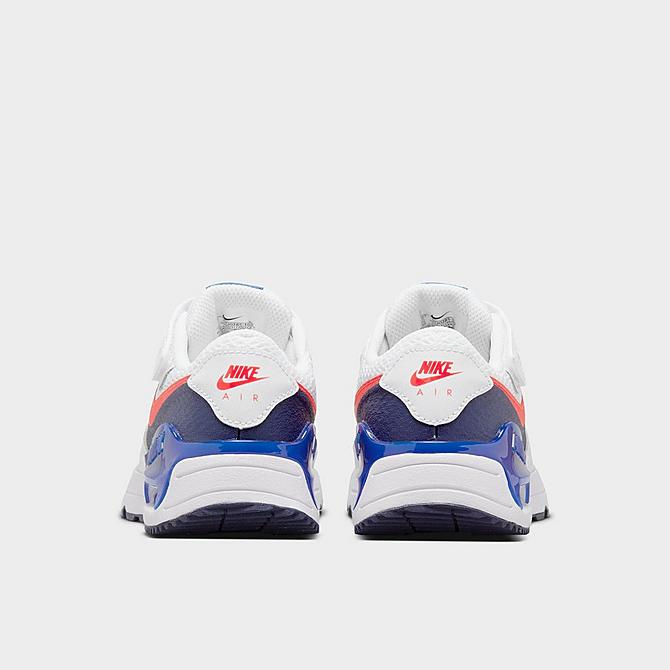 Left view of Little Kids' Nike Air Max SYSTM Casual Shoes in White/Bright Crimson/Midnight Navy/Game Royal Click to zoom