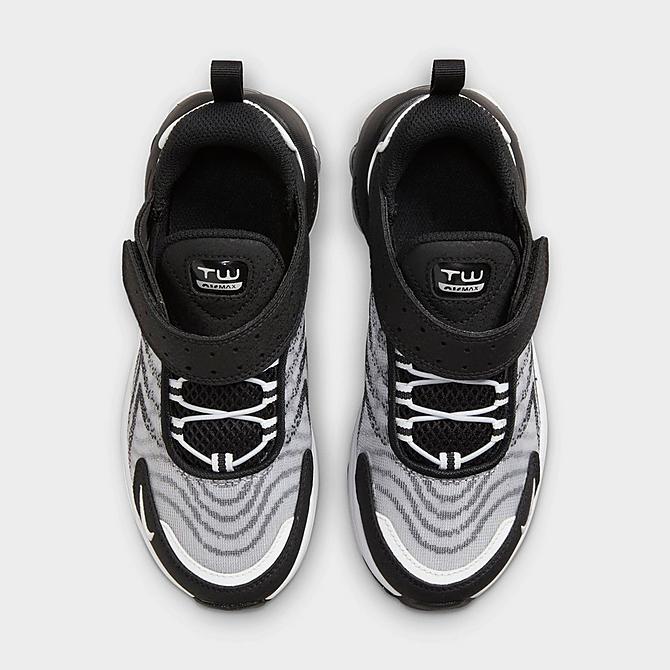 Back view of Little Kids' Nike Air Max TW Casual Shoes in Black/White/Black/White Click to zoom