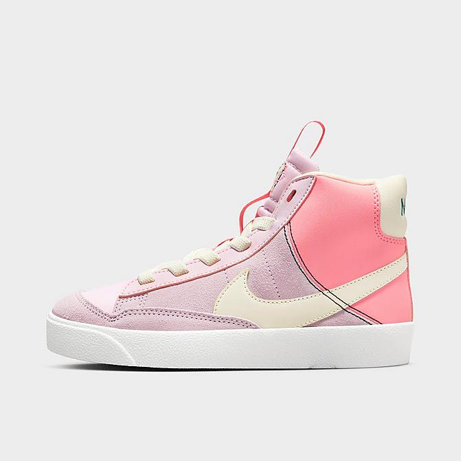Right view of Girls' Little Kids' Nike Blazer Mid '77 SE Casual Shoes in Pink Foam/Coconut Milk/Pink Gaze/Summit White Click to zoom