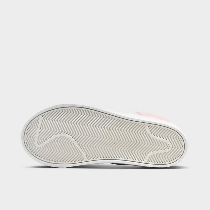 Bottom view of Girls' Little Kids' Nike Blazer Mid '77 SE Casual Shoes in Pink Foam/Coconut Milk/Pink Gaze/Summit White Click to zoom