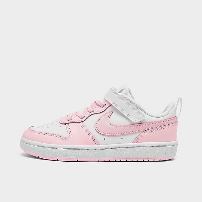 Finish Line Shoes Flat Shoes Casual Shoes Little Kids Court Borough Low 2 Hook-and-Loop Casual Shoes in Pink/White/White Size 1.5 Leather 