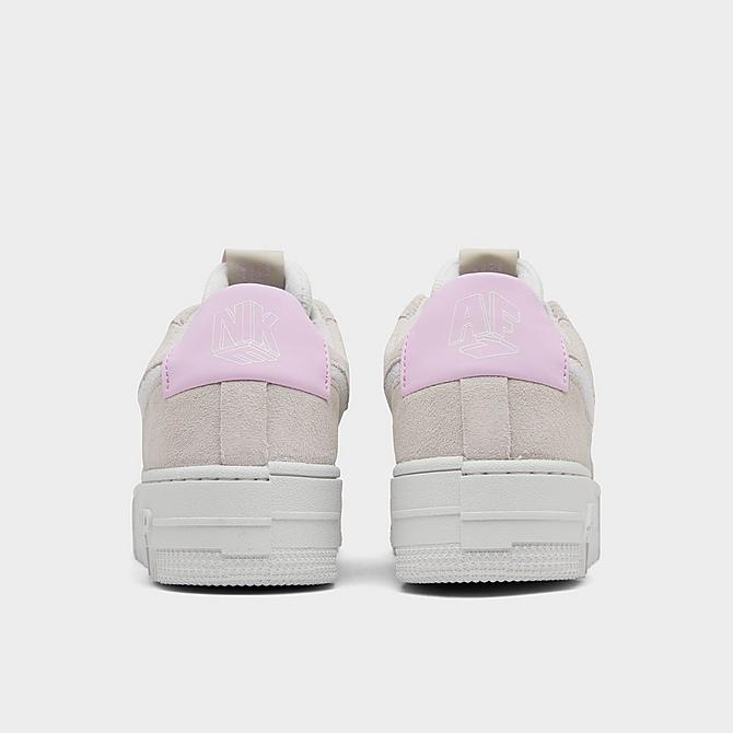 Left view of Women's Nike Air Force 1 Pixel Suede Casual Shoes in Summit White/Photon Dust/Light Bone Click to zoom