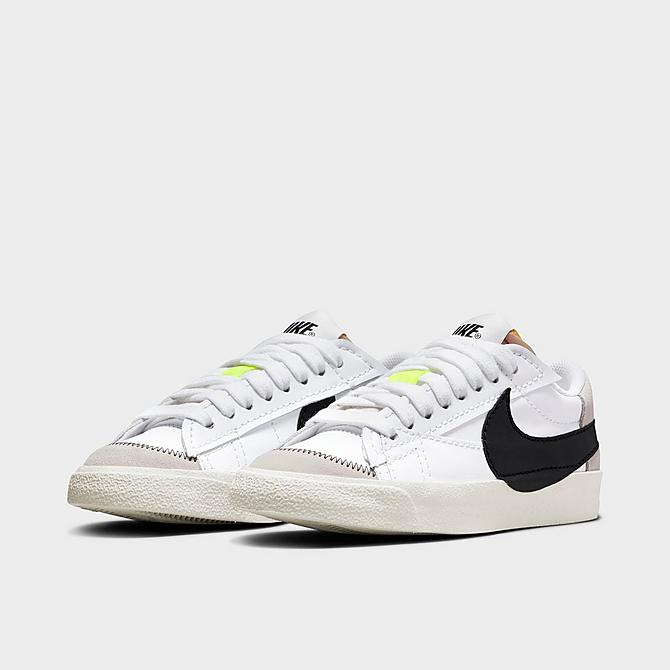 Three Quarter view of Women's Nike Blazer Low '77 Jumbo Casual Shoes in White/Black/Sail Click to zoom