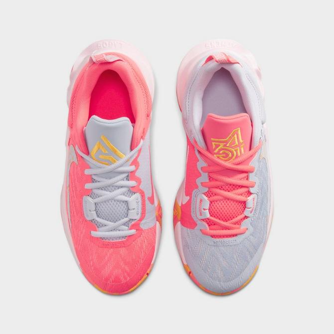 Blue and pink basketball shoes sale