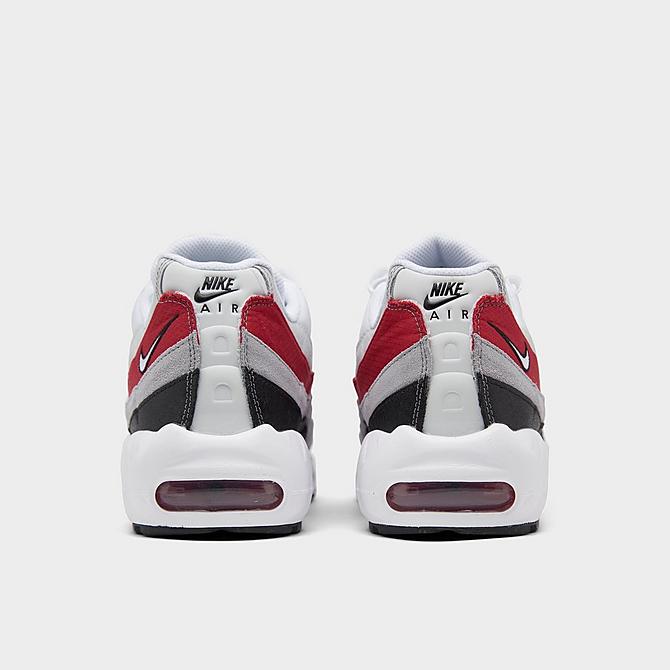 Left view of Men's Nike Air Max 95 Essential Casual Shoes in White/Black/Varsity Red/Particle Grey Click to zoom