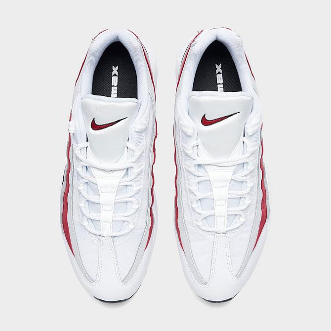 Back view of Men's Nike Air Max 95 Essential Casual Shoes in White/Black/Varsity Red/Particle Grey Click to zoom