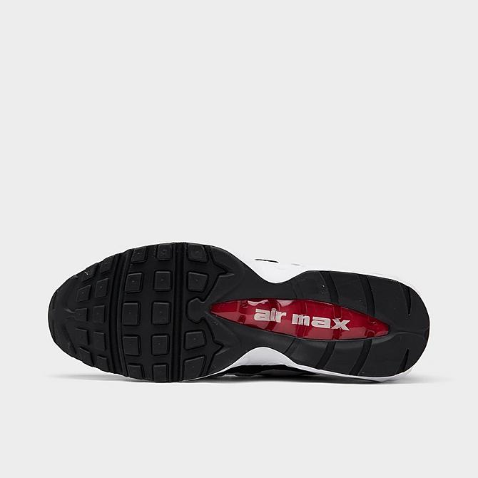 Bottom view of Men's Nike Air Max 95 Essential Casual Shoes in Black/White/Varsity Red/Particle Grey Click to zoom