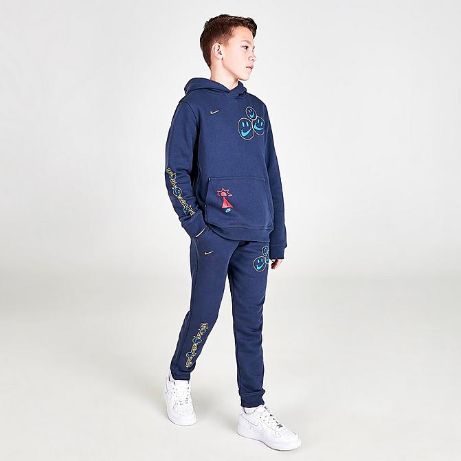 Front view of Boys' Nike Go The Extra Mile Jogger Pants in Thunder Blue Click to zoom