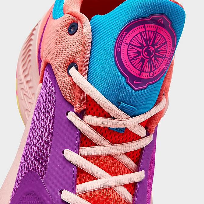 Front view of Nike Zoom Freak 4 Basketball Shoes in Vivid Purple/Laser Blue/Hyper Pink Click to zoom