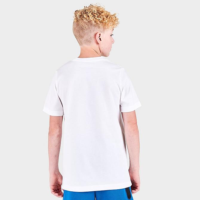 Back Right view of Boys' Nike Sportswear Americana Fireworks T-Shirt in White Click to zoom