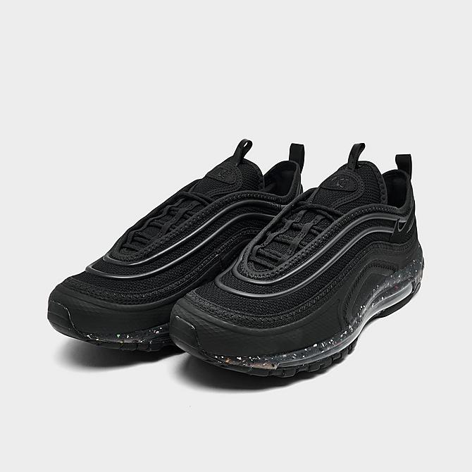 Three Quarter view of Men's Nike Air Max Terrascape 97 Casual Shoes in Black/Black/Black Click to zoom