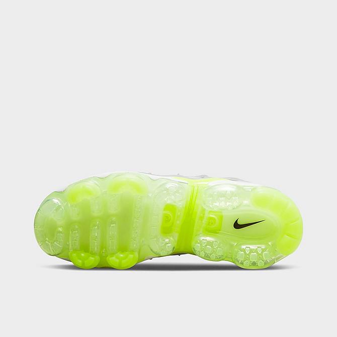 Bottom view of Women's Nike Air VaporMax Plus Running Shoes in Photon Dust/Black/Volt/Total Orange/Summit White/Light Photo Blue Click to zoom