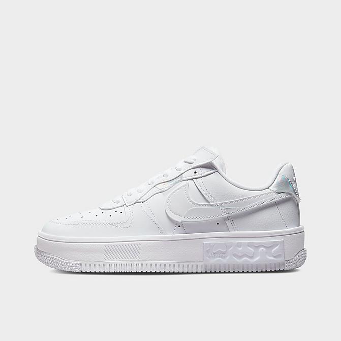 Right view of Women's Nike Air Force 1 Fontanka SE Reflective Casual Shoes in White/White/White Click to zoom