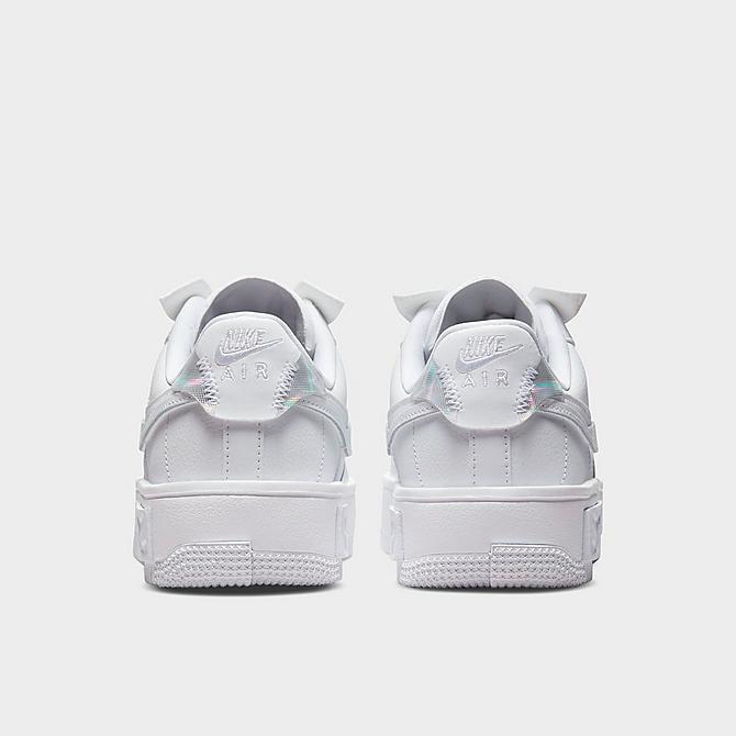 Left view of Women's Nike Air Force 1 Fontanka SE Reflective Casual Shoes in White/White/White Click to zoom