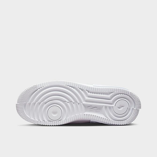 Bottom view of Women's Nike Air Force 1 Fontanka SE Reflective Casual Shoes in White/White/White Click to zoom