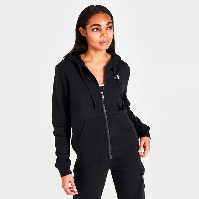 Nike Sportswear Club Fleece Full-Zip Hoodie Black/Black/White