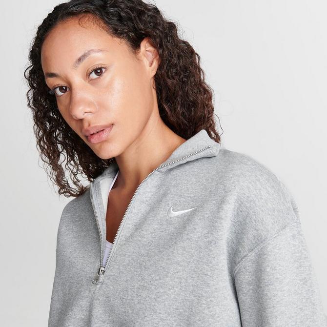 Nike essential fleece half best sale zip crop