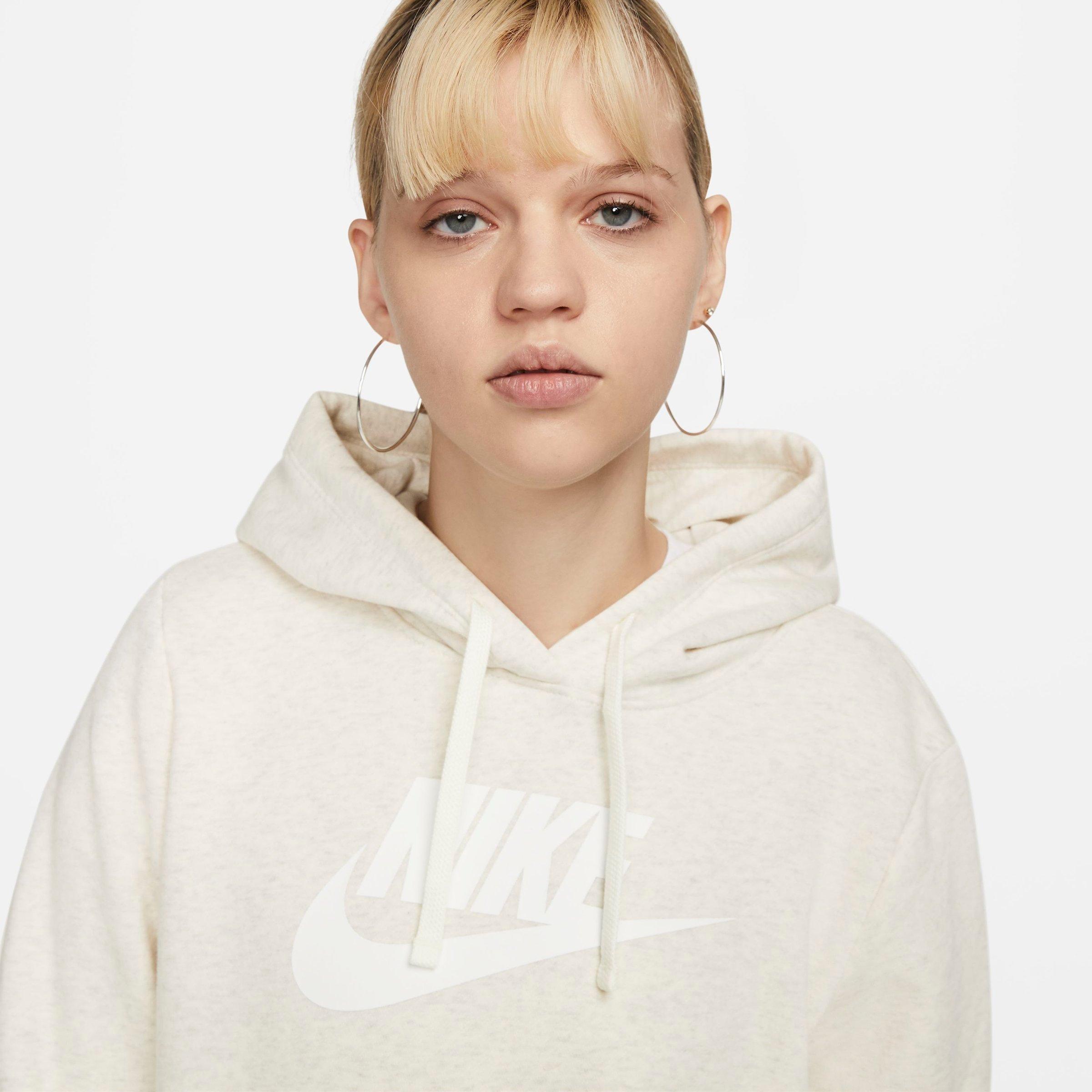 nike fleece overhead hoodie oatmeal