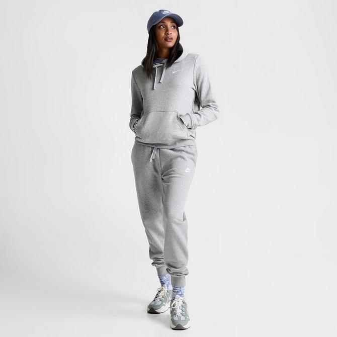 Nike Sportswear Essential Fleece Womens Track Pants - Plus Size - Dark Grey  Heather/White