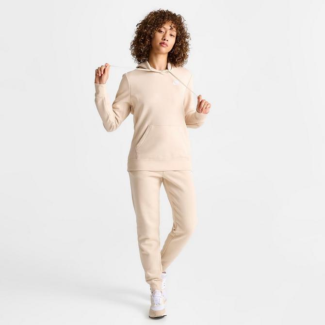 Beige nike hoodie womens hot sale