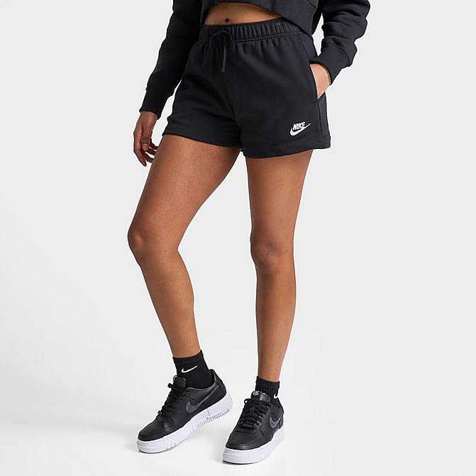 Front view of Women's Nike Sportswear Club Fleece Mid-Rise Shorts Click to zoom