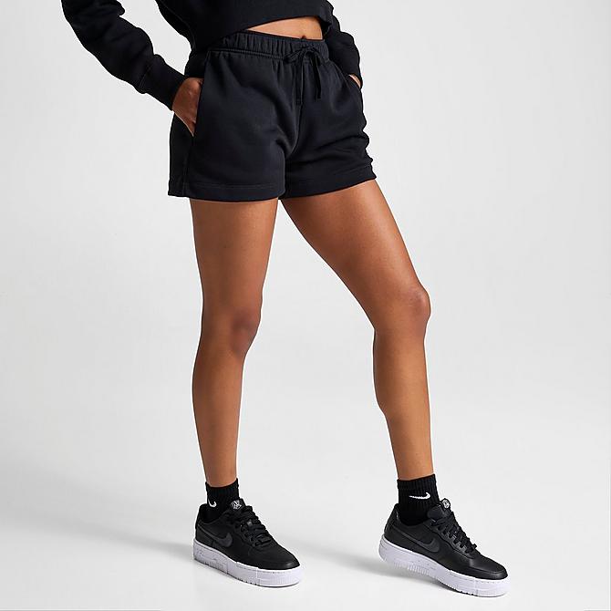 Back Left view of Women's Nike Sportswear Club Fleece Mid-Rise Shorts Click to zoom