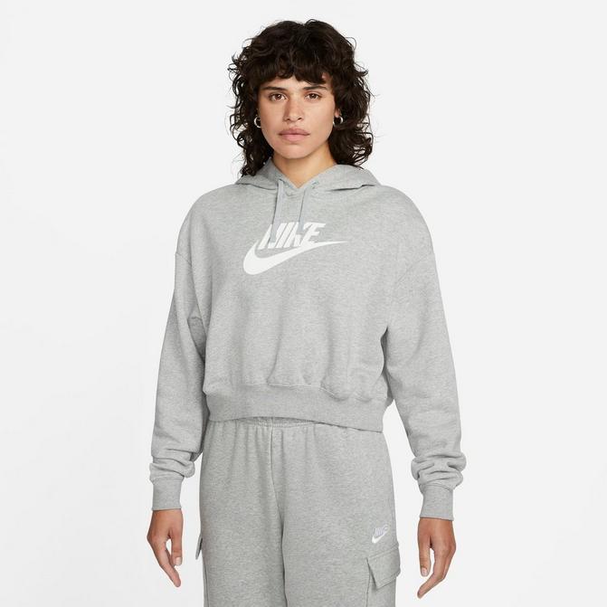 Grey cropped best sale nike hoodie