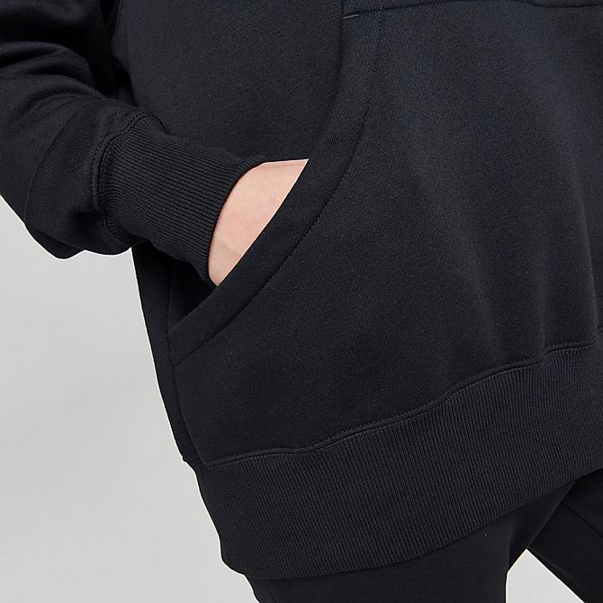 On Model 6 view of Women's Nike Sportswear Phoenix Fleece Oversized Pullover Hoodie in Black/Sail Click to zoom