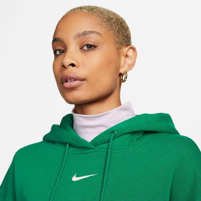 Nike Unisex Mini Swoosh Oversized Pullover Hoodie In Malachite Green ...