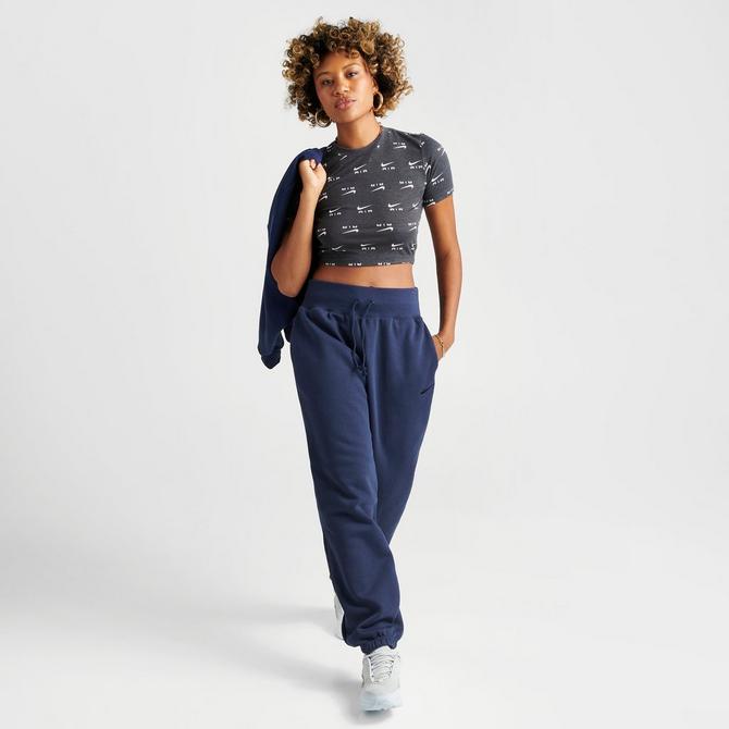 High-waisted joggers - Blue - Ladies