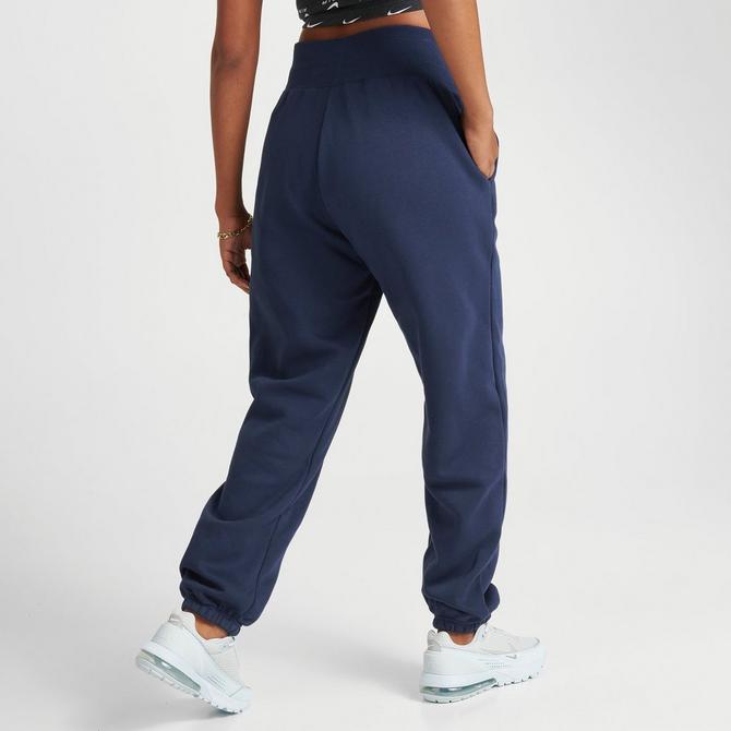 Nike Womens Pheonix High Rise Fleece Pants - Blue