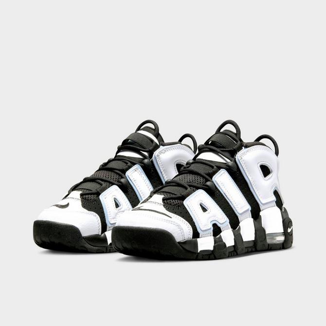 nike big kids air more uptempo black white multi color cobalt bliss