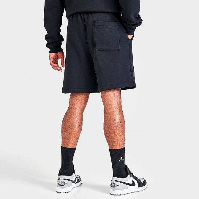 Back Right view of Men's Jordan Essential Jumpman Fleece Shorts in Black/White Click to zoom